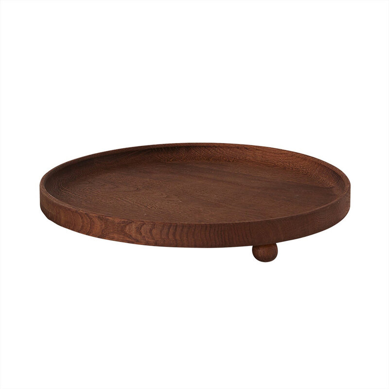 OYOY LIVING-collectie Houten Dienbla Inka Rond Large Donker