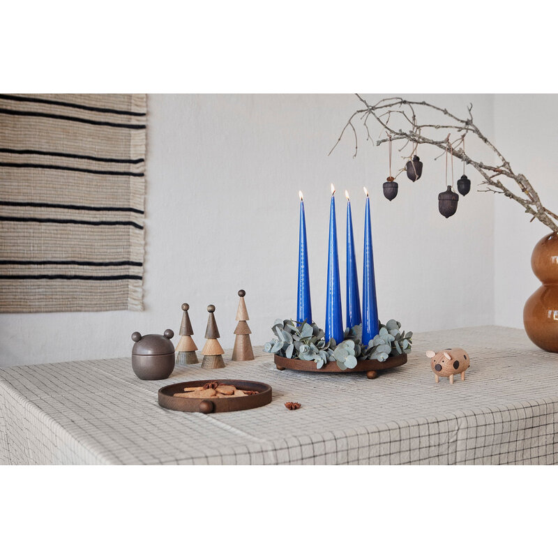 OYOY LIVING-collectie Houten Dienbla Inka Rond Large Donker