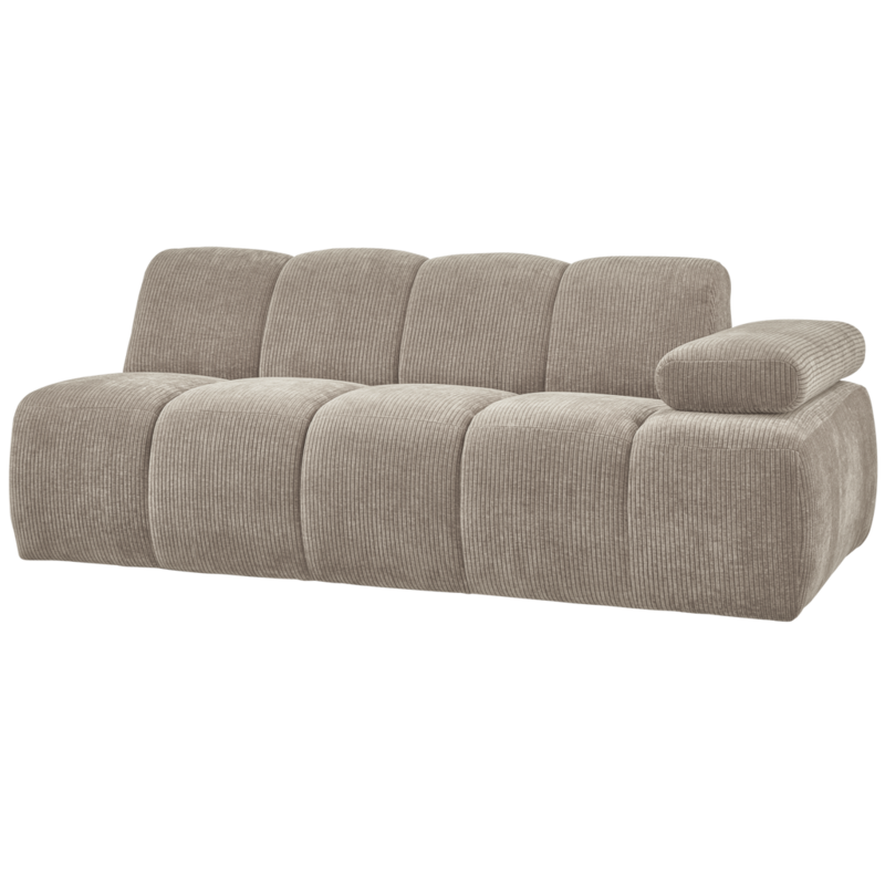 WOOOD-collectie Mojo 2-Zits Met Arm Rechts Geweven Ribstof Donker Zand