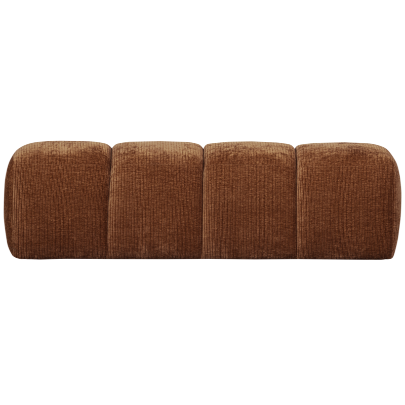 WOOOD-collectie Mojo Bankje 160Cm Geweven Ribstof Roest Bruin