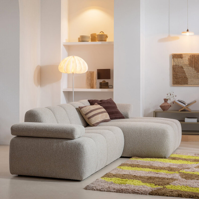WOOOD-collectie Mojo Chaise Longue Element Rechts Boucle Beige Melange