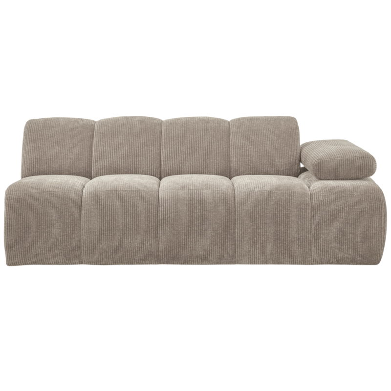 WOOOD-collectie Mojo 2-Zits Met Arm Rechts Geweven Ribstof Donker Zand