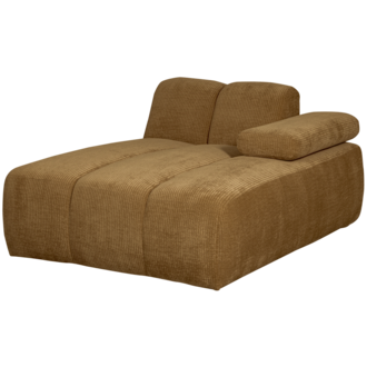 WOOOD Mojo Chaise Longue Element Rechts Geweven Ribstof Honinggeel