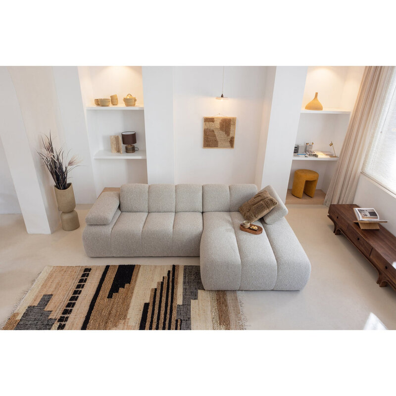 WOOOD-collectie Mojo Chaise Longue Element Rechts Boucle Beige Melange
