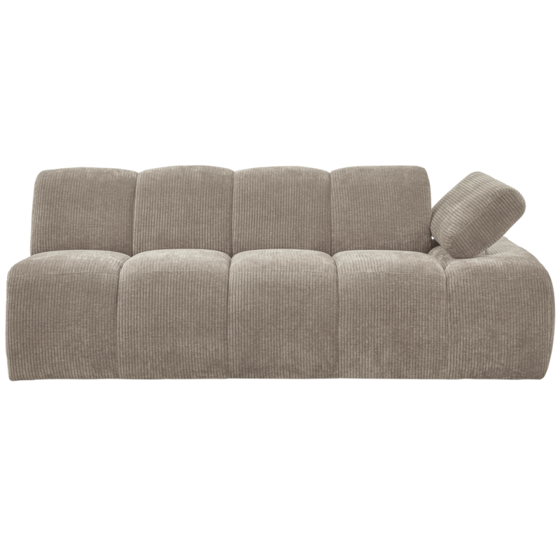 WOOOD-collectie Mojo 2-Zits Met Arm Rechts Geweven Ribstof Donker Zand