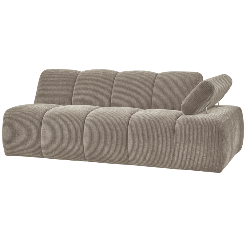 WOOOD-collectie Mojo 2-Zits Met Arm Rechts Geweven Ribstof Donker Zand