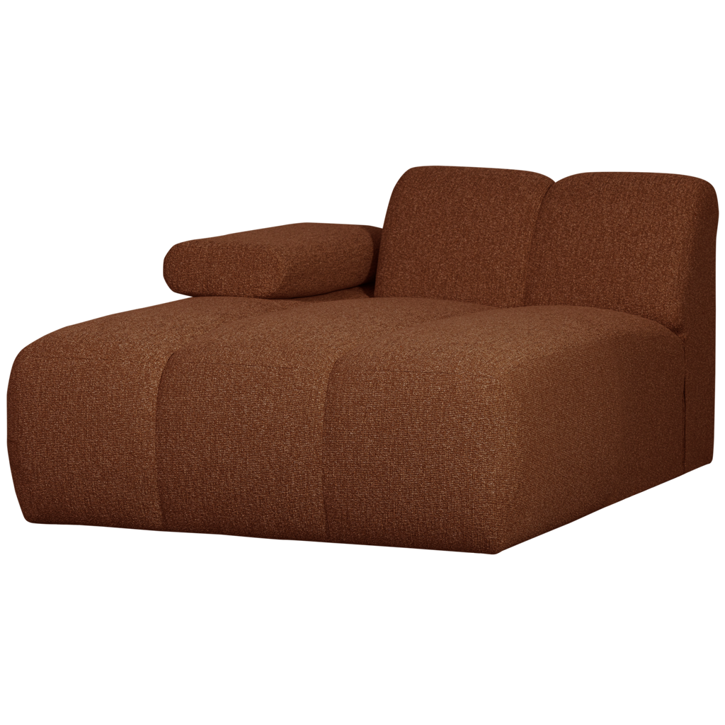 WOOOD-collectie Mojo Chaise Longue Element Links Boucle Roest Bruin Melange