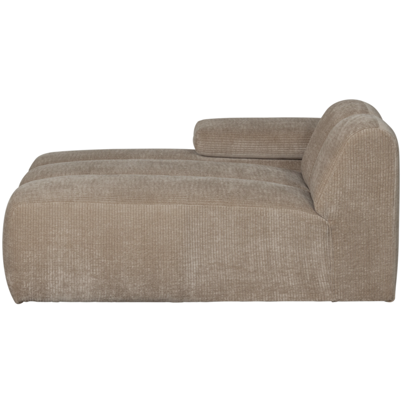 WOOOD-collectie Mojo Chaise Longue Element Links Geweven Ribstof Donker Zand