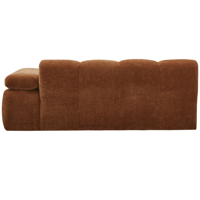 WOOOD-collectie Mojo 2-Zits Met Arm Rechts Geweven Ribstof Roest Bruin