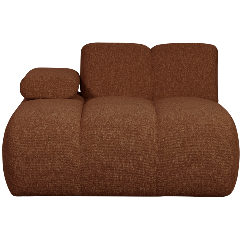 WOOOD-collectie Mojo Chaise Longue Element Links Boucle Roest Bruin Melange
