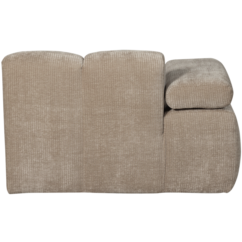 WOOOD-collectie Mojo Chaise Longue Element Links Geweven Ribstof Donker Zand
