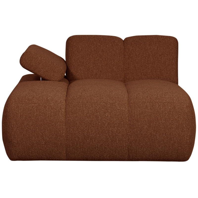 WOOOD-collectie Mojo Chaise Longue Element Links Boucle Roest Bruin Melange