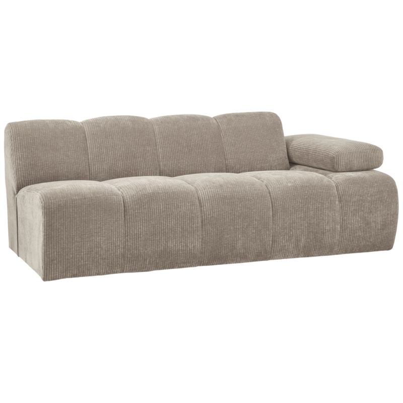 WOOOD-collectie Mojo 2-Zits Met Arm Rechts Geweven Ribstof Donker Zand