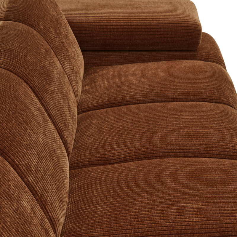 WOOOD-collectie Mojo 2-Zits Met Arm Rechts Geweven Ribstof Roest Bruin