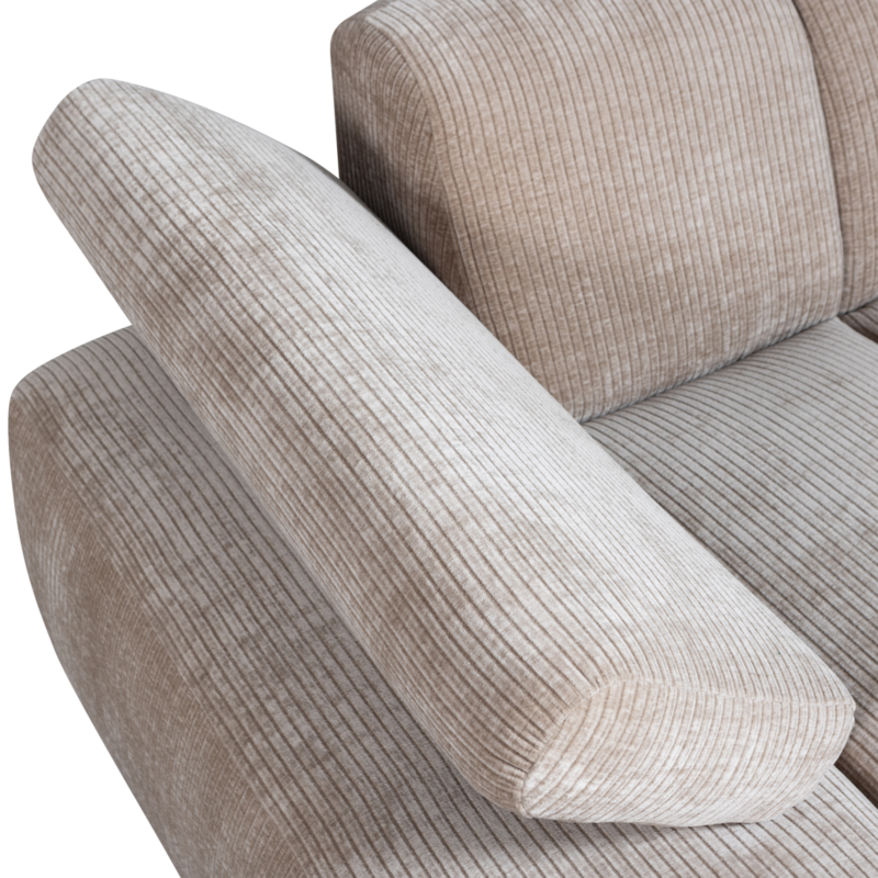 WOOOD-collectie Mojo Chaise Longue Element Links Geweven Ribstof Donker Zand
