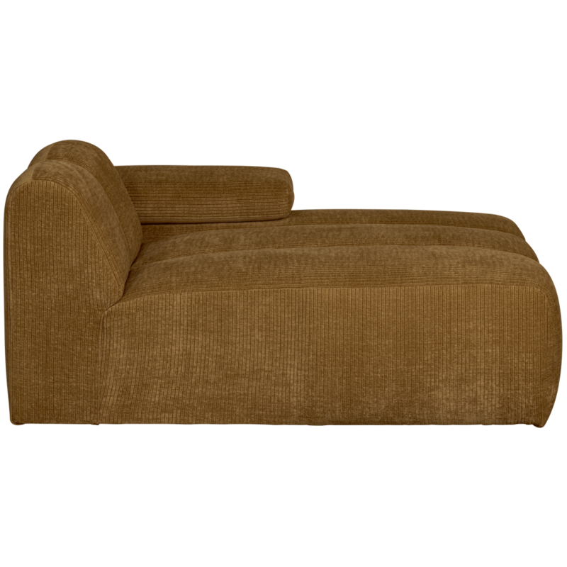WOOOD-collectie Mojo Chaise Longue Element Rechts Geweven Ribstof Honinggeel