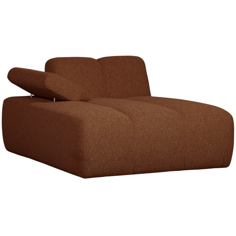 WOOOD-collectie Mojo Chaise Longue Element Links Boucle Roest Bruin Melange