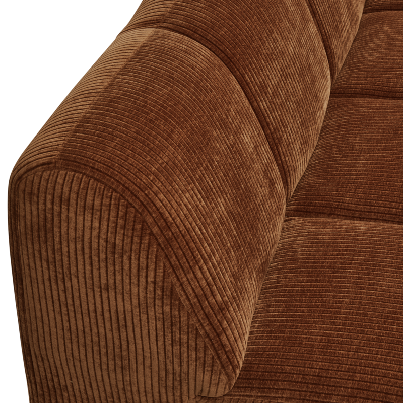 WOOOD-collectie Mojo 2-Zits Met Arm Rechts Geweven Ribstof Roest Bruin