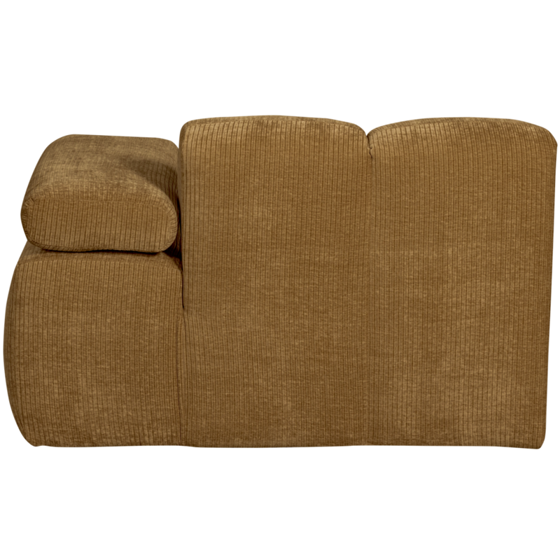 WOOOD-collectie Mojo Chaise Longue Element Rechts Geweven Ribstof Honinggeel