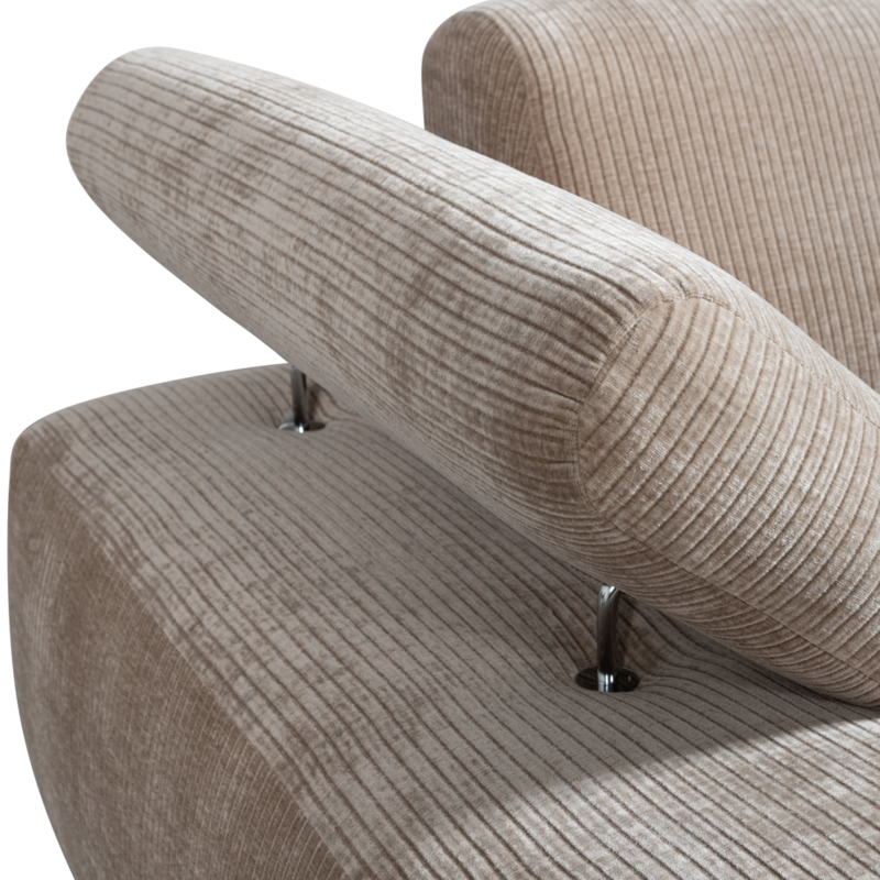 WOOOD-collectie Mojo Chaise Longue Element Links Geweven Ribstof Donker Zand