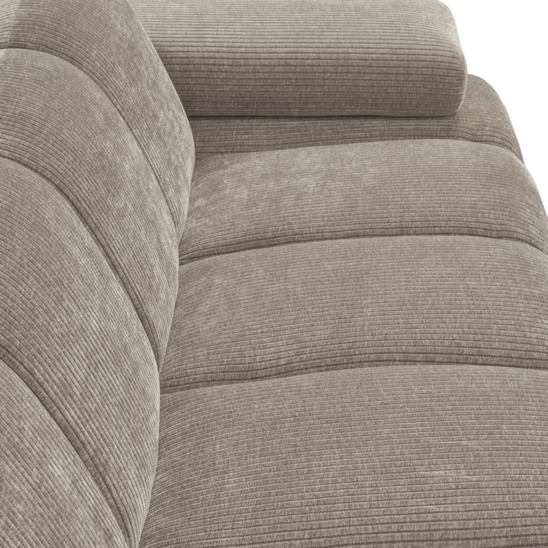 WOOOD-collectie Mojo 2-Zits Met Arm Rechts Geweven Ribstof Donker Zand