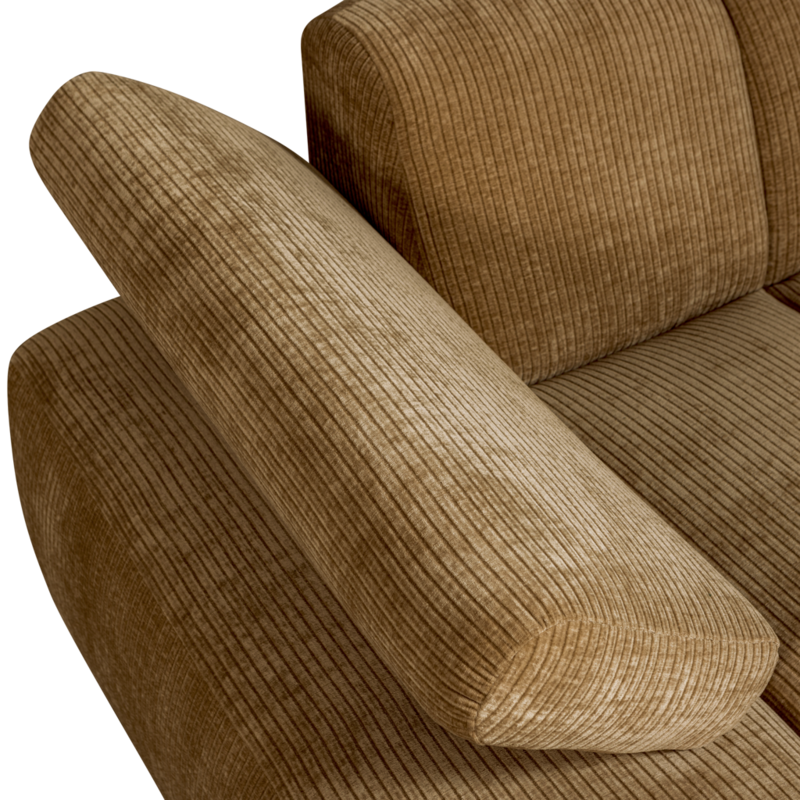 WOOOD-collectie Mojo Chaise Longue Element Links Geweven Ribstof Honing Geel