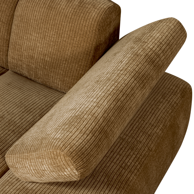 WOOOD-collectie Mojo Chaise Longue Element Rechts Geweven Ribstof Honinggeel