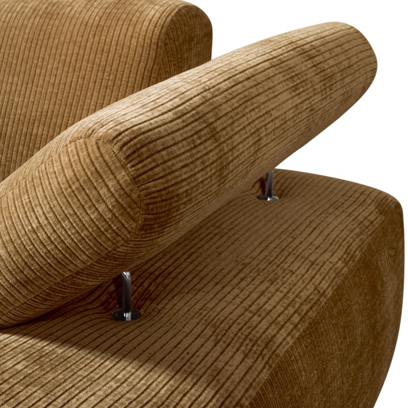 WOOOD-collectie Mojo Chaise Longue Element Rechts Geweven Ribstof Honinggeel
