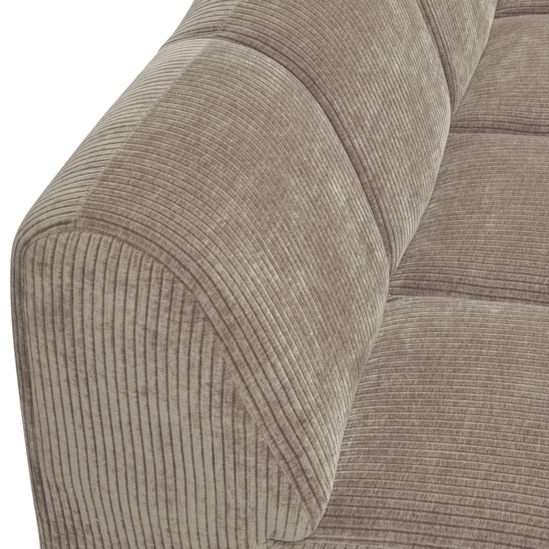 WOOOD-collectie Mojo 2-Zits Met Arm Rechts Geweven Ribstof Donker Zand