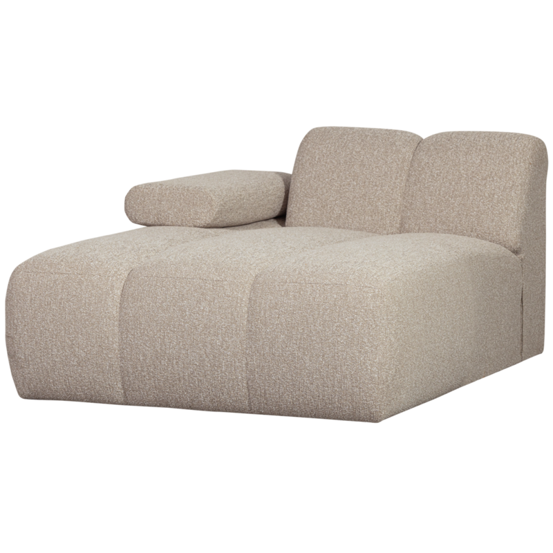 WOOOD-collectie Mojo Chaise Longue Element Links Boucle Beige Melange