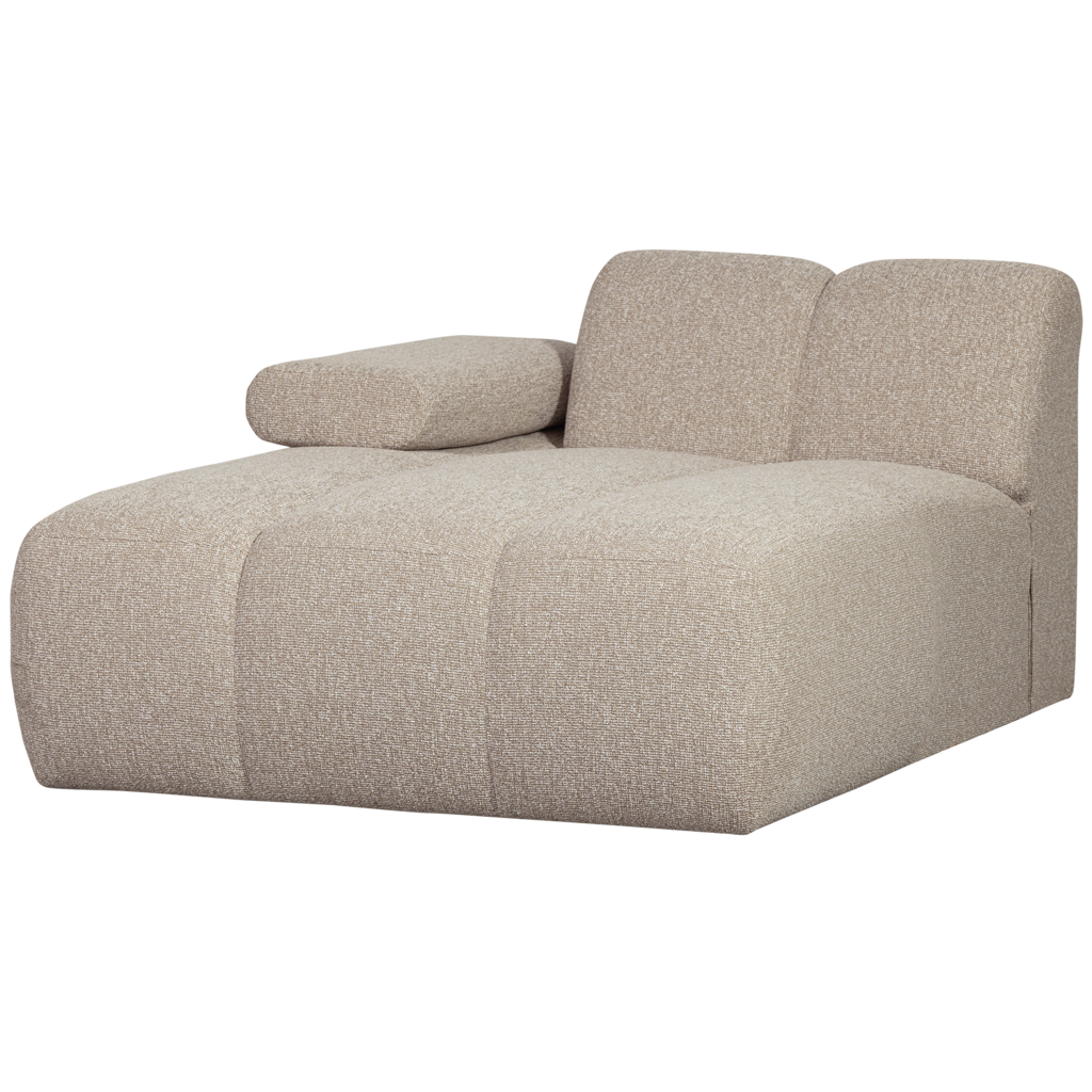 WOOOD-collectie Mojo Chaise Longue Element Links Boucle Beige Melange