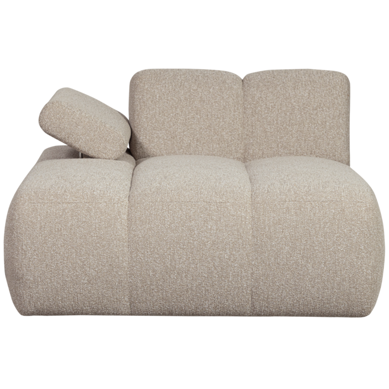 WOOOD-collectie Mojo Chaise Longue Element Links Boucle Beige Melange