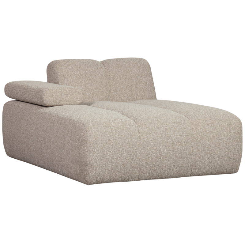 WOOOD-collectie Mojo Chaise Longue Element Links Boucle Beige Melange