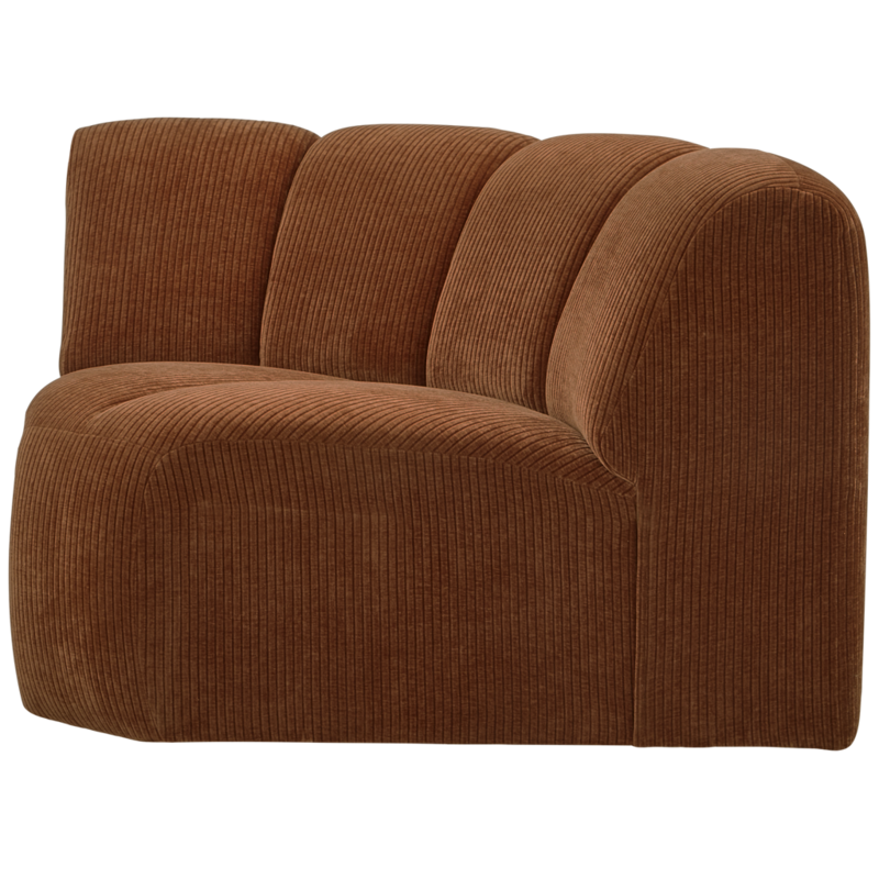 WOOOD-collectie Mojo Hoekelement Geweven Ribstof Roest Bruin