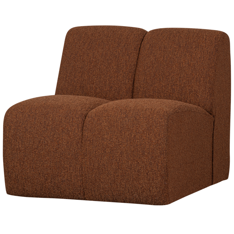 WOOOD-collectie Mojo 1-Zits Boucle Roest Bruin Melange
