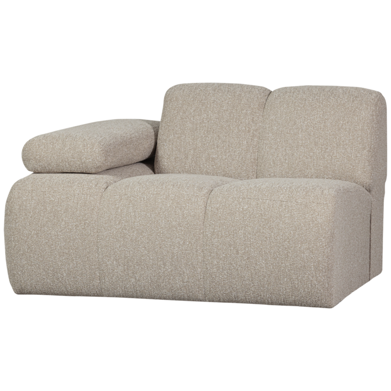 WOOOD-collectie MOJO 1-ZITS MET ARM LINKS BOUCLE BEIGE MELANGE