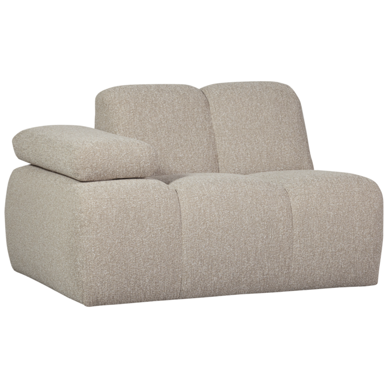 WOOOD-collectie MOJO 1-ZITS MET ARM LINKS BOUCLE BEIGE MELANGE