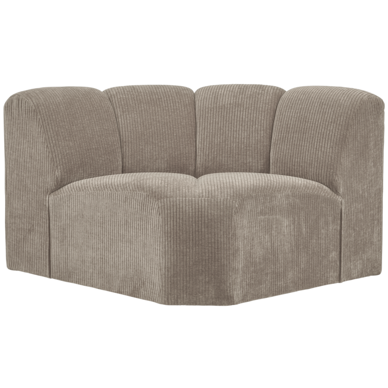 WOOOD-collectie Mojo Hoekelement Geweven Ribstof Donker Zand