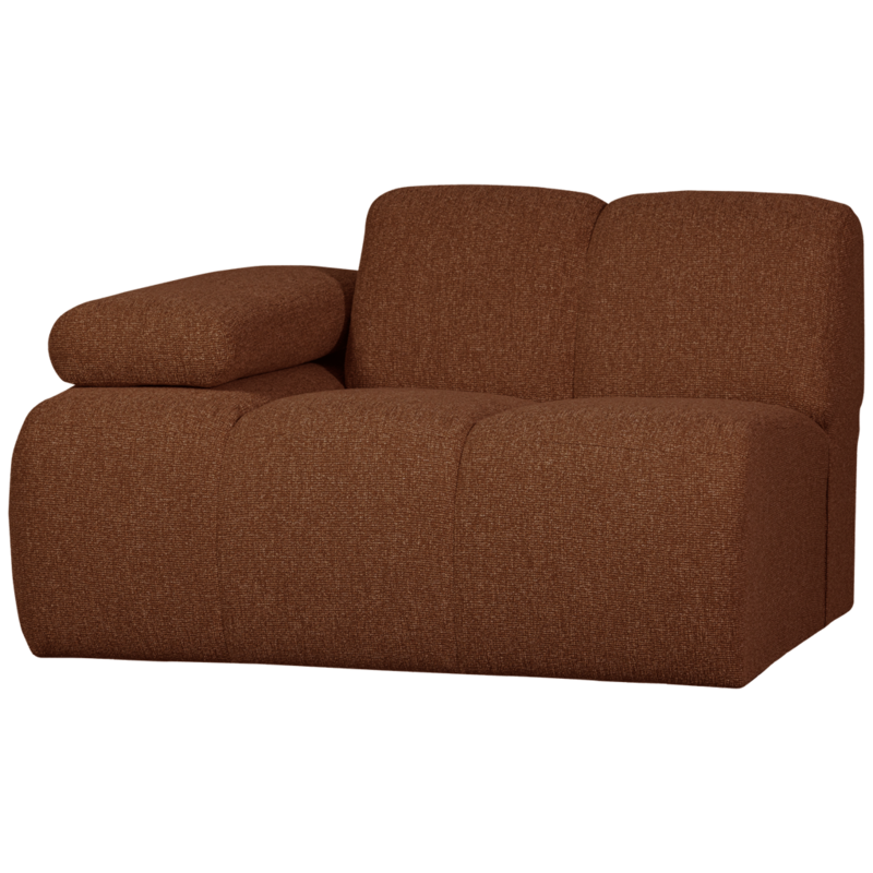 WOOOD-collectie Mojo 1-Zits Met Arm Links Boucle Roest Bruin Melange