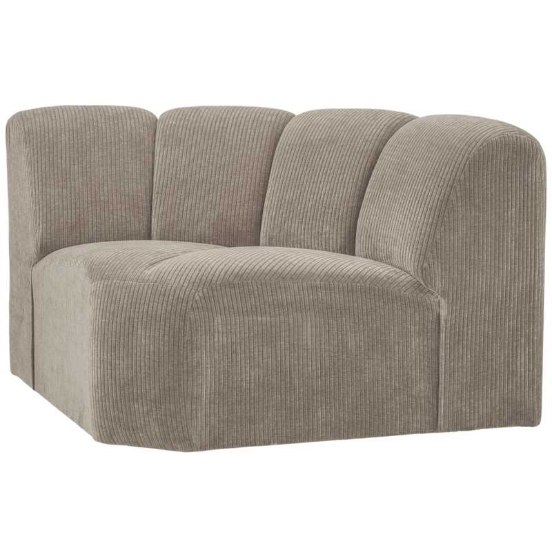 WOOOD-collectie Mojo Hoekelement Geweven Ribstof Donker Zand