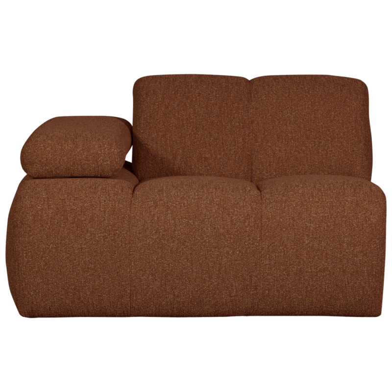 WOOOD-collectie Mojo 1-Zits Met Arm Links Boucle Roest Bruin Melange