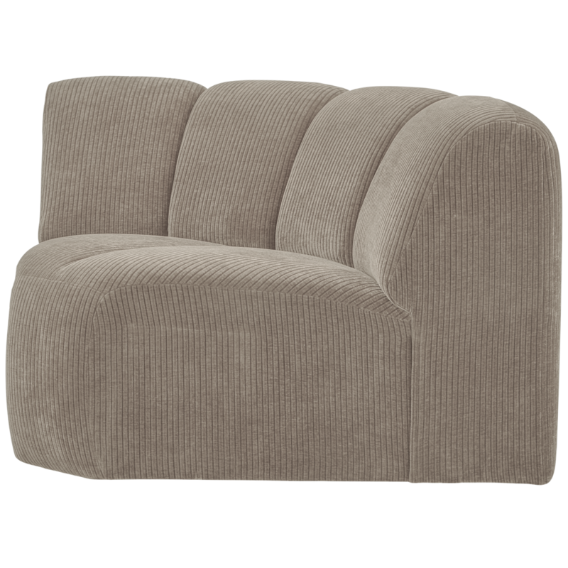 WOOOD-collectie Mojo Hoekelement Geweven Ribstof Donker Zand