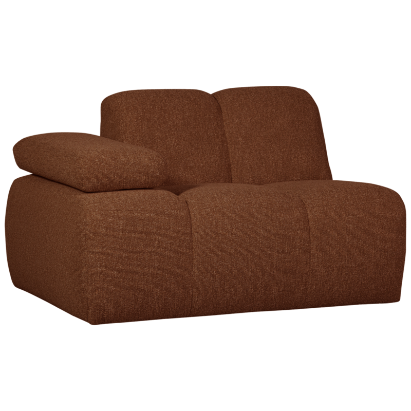 WOOOD-collectie Mojo 1-Zits Met Arm Links Boucle Roest Bruin Melange