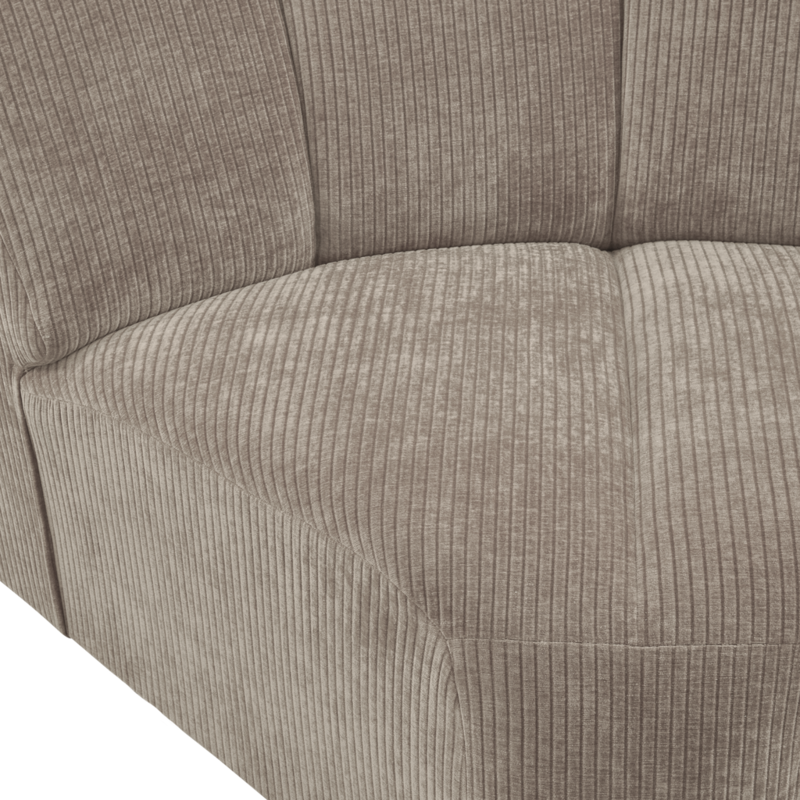 WOOOD-collectie Mojo Hoekelement Geweven Ribstof Donker Zand