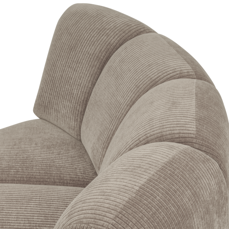 WOOOD-collectie Mojo Hoekelement Geweven Ribstof Donker Zand