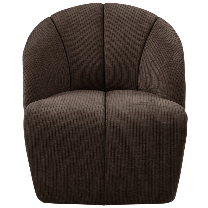 WOOOD-collectie Mojo Draaifauteuil Geweven Ribstof Bruin