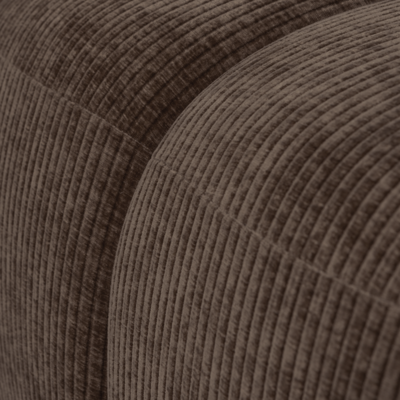 WOOOD-collectie Mojo Poef 45X80X60Cm Geweven Ribstof Bruin