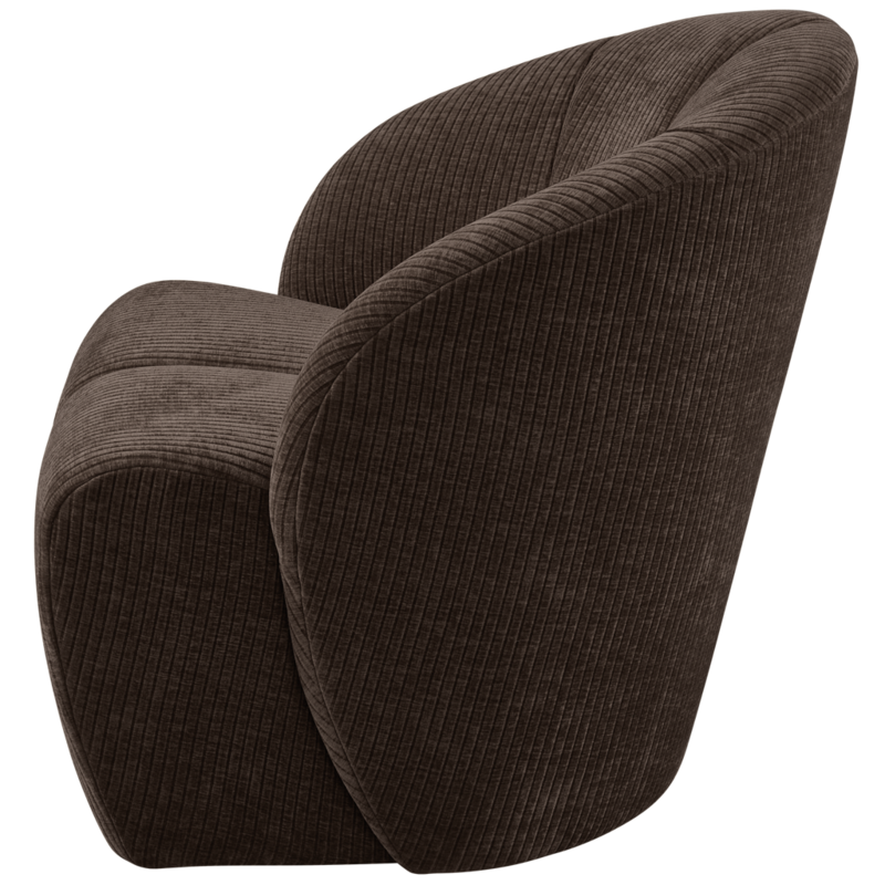 WOOOD-collectie Mojo Draaifauteuil Geweven Ribstof Bruin