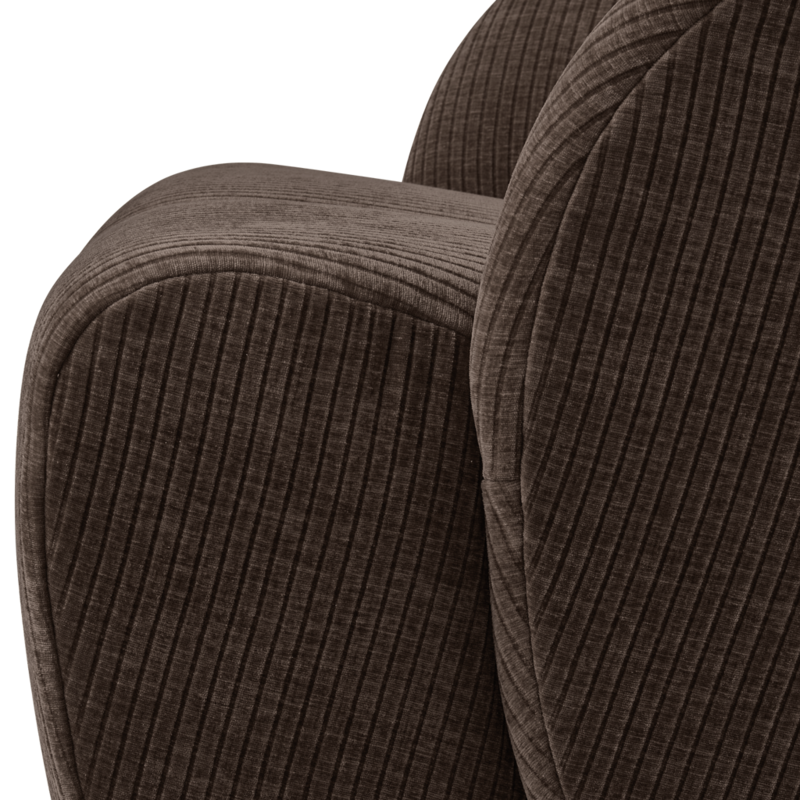WOOOD-collectie Mojo Draaifauteuil Geweven Ribstof Bruin
