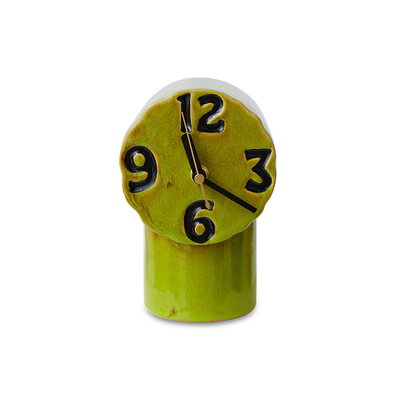 HKLIVING-collectie Retro ceramic clock olive